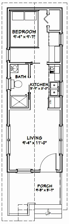10 X 30 House Plans Awesome 10x30 Tiny House 10x30h1a 300 Sq Ft Excellent Floor