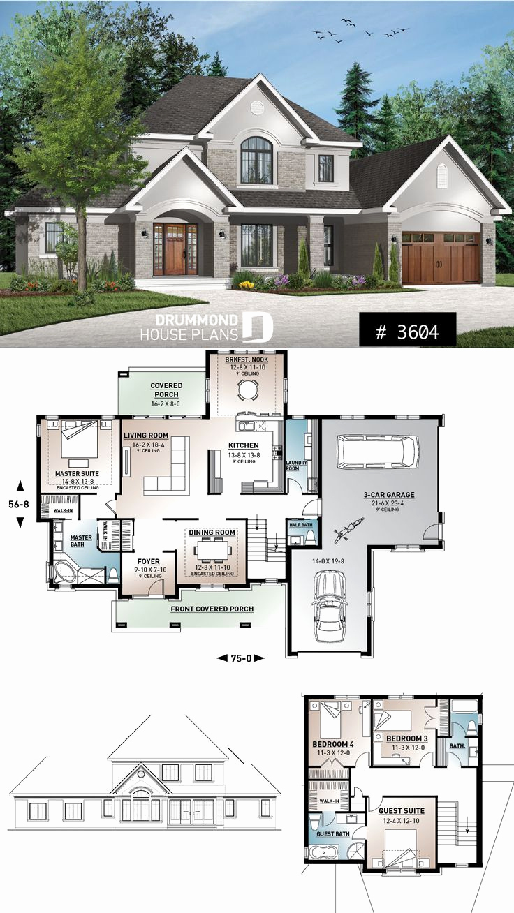 3 Car Garage House Plans Best Of House Plan with 2 Master Suites 3 Car Garage for