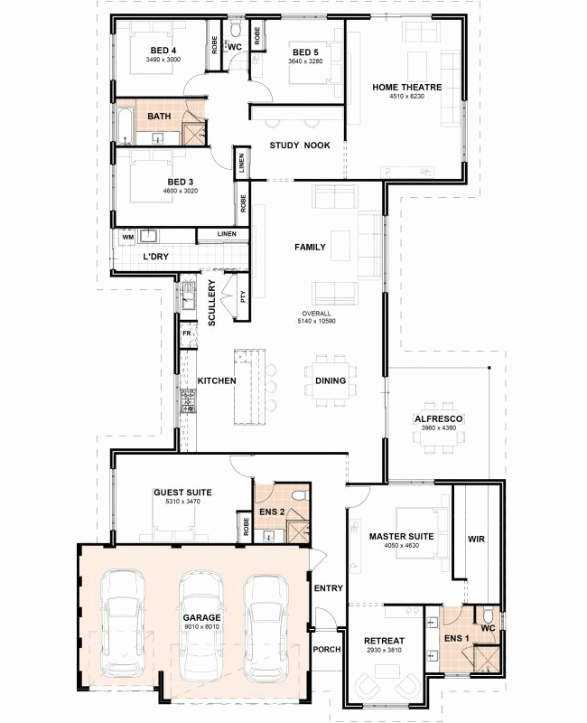 2 Story House Plans With 3 Car Garage
